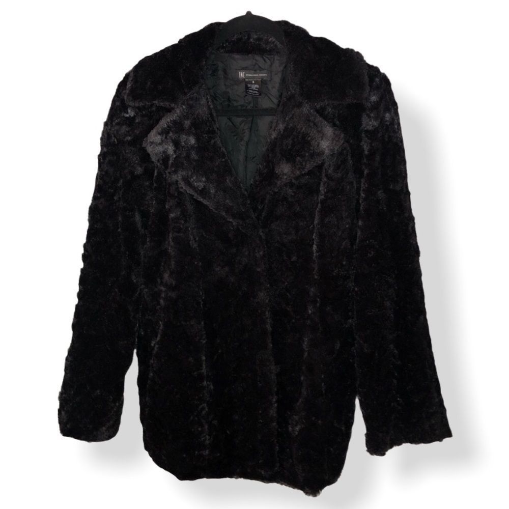 INC Faux Fur Coat Black size Small